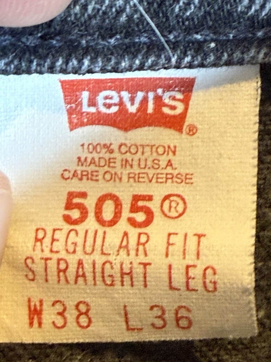 Vintage 90s Levis 505 Jeans Mens Black Orange Tab USA Made Fits