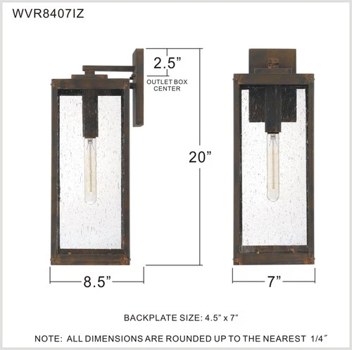 Quoizel WVR8407 Westover 20" Tall Outdoor Wall Sconce - Bronze - Picture 4 of 12