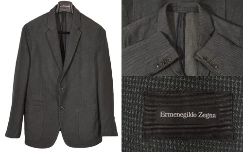 Men's Ermenegildo Zegna Blazer 40US/UK 50IT Silk & Wool Green Italy