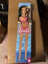 Mattel Barbie Fashion Doll Blonde Hair Pink Tropical Swimsuit HXX48 Original