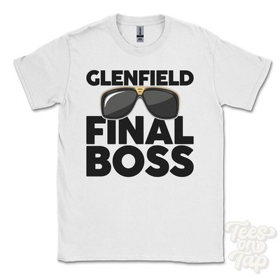 GLENFIELD FINAL BOSS T-SHIRT funny xmas gift leicestershire glenfields england