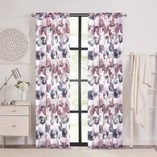 PowerSellerUSA 2-PACK Floral Modern Room Darkening Window Curtain for