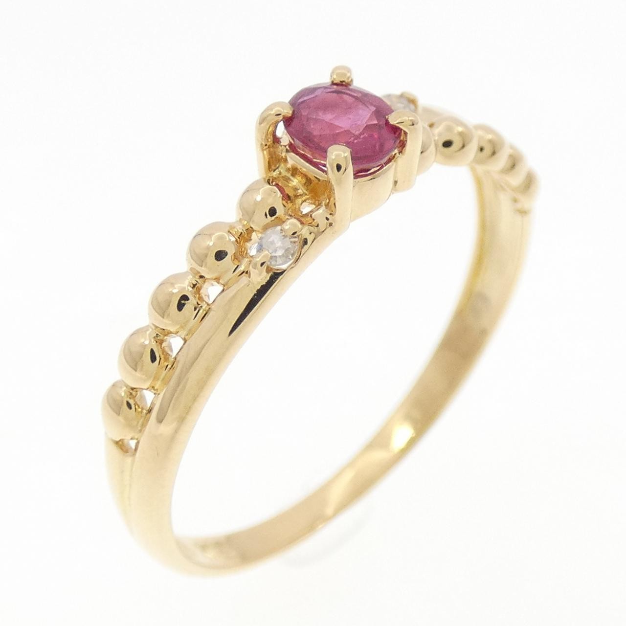 Authentic 18K Yellow Gold Ruby Ring #230-000-111-5818
