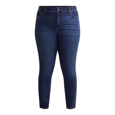 Terra & Sky Womens Plus Size Skinny High Rise Straight Jeans Size 20W RETROBLUE