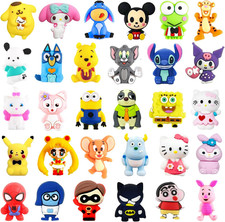 30Pcs 3D Silicone Focal Beads for Pens, Cartoon Cute Character Focal Beads Fo...