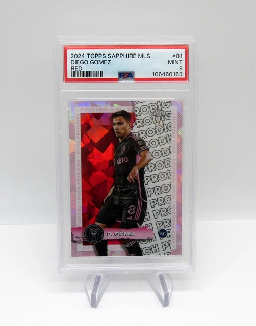 2024 Topps Sapphire MLS Pitch Prodigies Red 2/5 Diego Gomez Inter Miami RC PSA 9