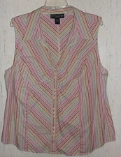 WOMENS venezia SLEEVELESS STRIPE BLOUSE   SIZE 18/20