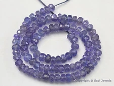 Tanzanite Faceted Rondelle 3.5mm to 5.5mm (10 beads to100 beads) Select-A-Size