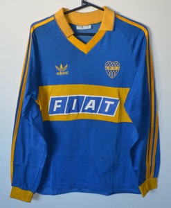 BOCA JUNIORS 1990 1991 Home FIAT Jersey LONG SLEEVE 100%ORIGINAL Shirt  Argentina | eBay
