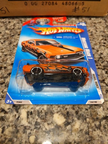 2009 Hot Wheels #144 Rebel Rides 8/10 70 FORD MUSTANG MACH 1 Orange Variant OH5s - Picture 5 of 6