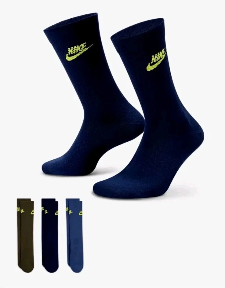 Nike Everyday Essential Crew Socks - DX5025 902 - Multi-Color - 3 Pack - Size: L