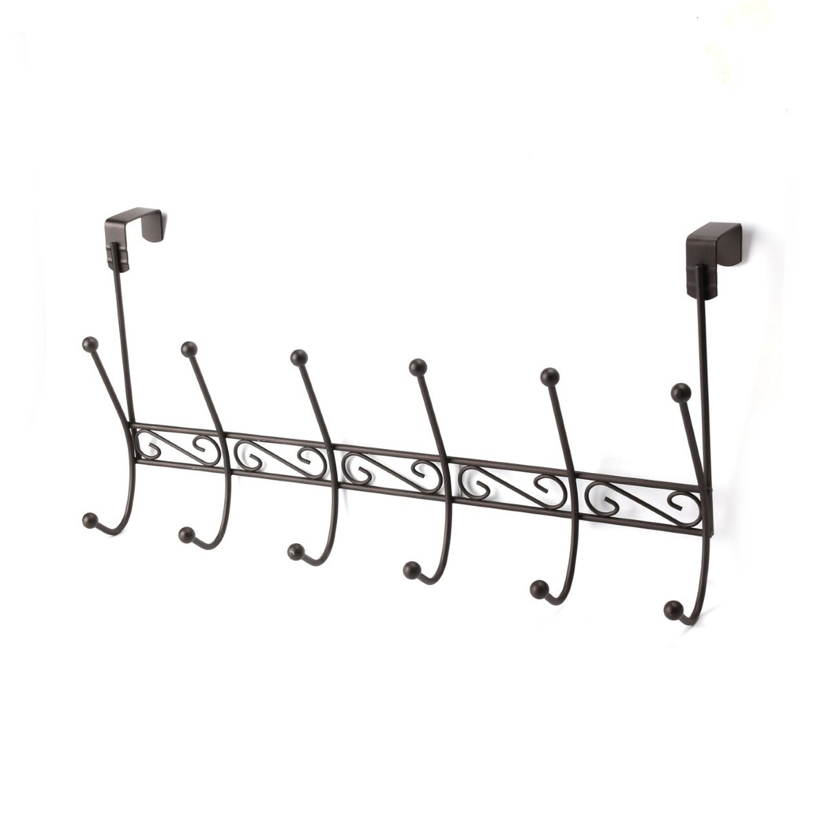 12 Hook Over The Door Coat/Clothes Hanger Durable Powder Coated Brown  Finish New