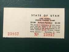 ICOLLECTZONE US (UTLP10N) 1975 Utah - Lake Powell Special Fishing Stamp (MNH)