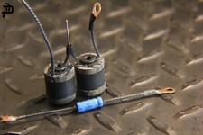 1" tattoo coils 10 wrap black gaffers covers stained wood washers