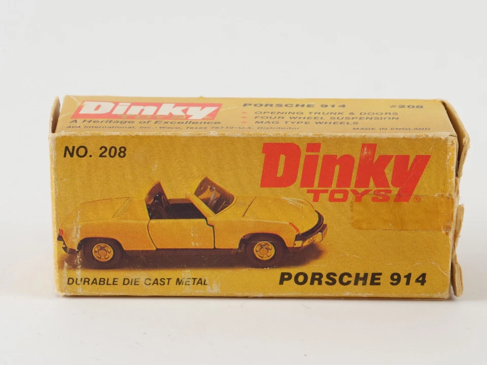 Dinky Toys Gb n° 208 Porsche 914 jamais joué 1/43 en boîte rare version pour USA - Photo 2/4