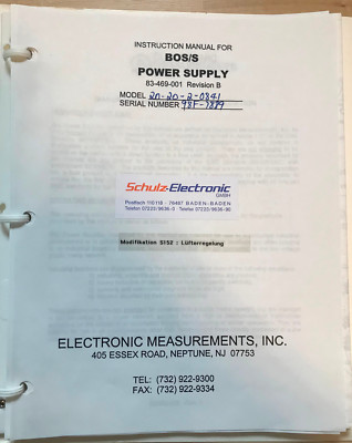 Delta Elektronika BOS/S Power Supply  -  Service Manual / Schematics
