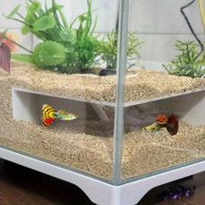 PLA Black/White Square Underground Corner Tunnel for Aquarium Cave Aquatic Fish