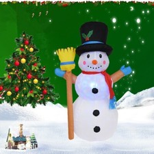 Christmas Inflatables Snowman with Broom Decor Built-in LED Lights - 5FT