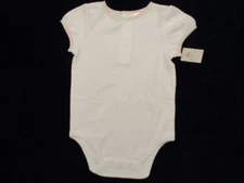 LULLABY CLUB One-piece Shirt Girls 9 mos White S/S Pink Plaid Trim NWT