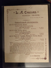1887 Kansas Bond Offering Advertisement - L.A. Coquard Broker St. Louis - SCARCE