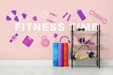 3D Body Fat Calculator Dumbbell Self-adhesive Removeable Wallpaper Wall Mural