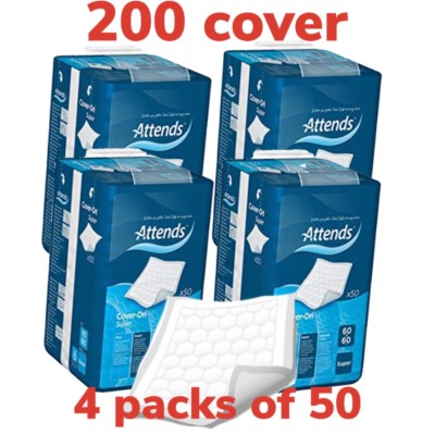 4 Packungen à 50 Attends Bezug Dri Super 60 x 60 cm ND1454 Inkontinenzhilfe Betteinlagen