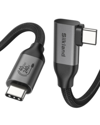  SILKLAND USB4 WINKEL THUNDERBOLT 4 DATENKABEL, VIDEOKABEL, 240W LADEKABEL (2m)