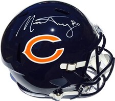MITCHELL TRUBISKY #10 SIGNED CHICAGO BEARS REPLICA SPEED FOOTBALL HELMET w/JSA