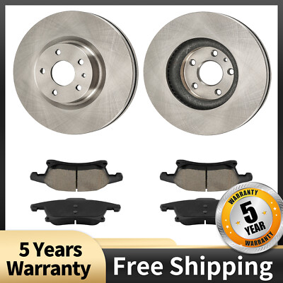 Front Disc Rotor Ceramic Brake Pads For Lincoln MKZ 2013-2016 Ford Fusion 13-20