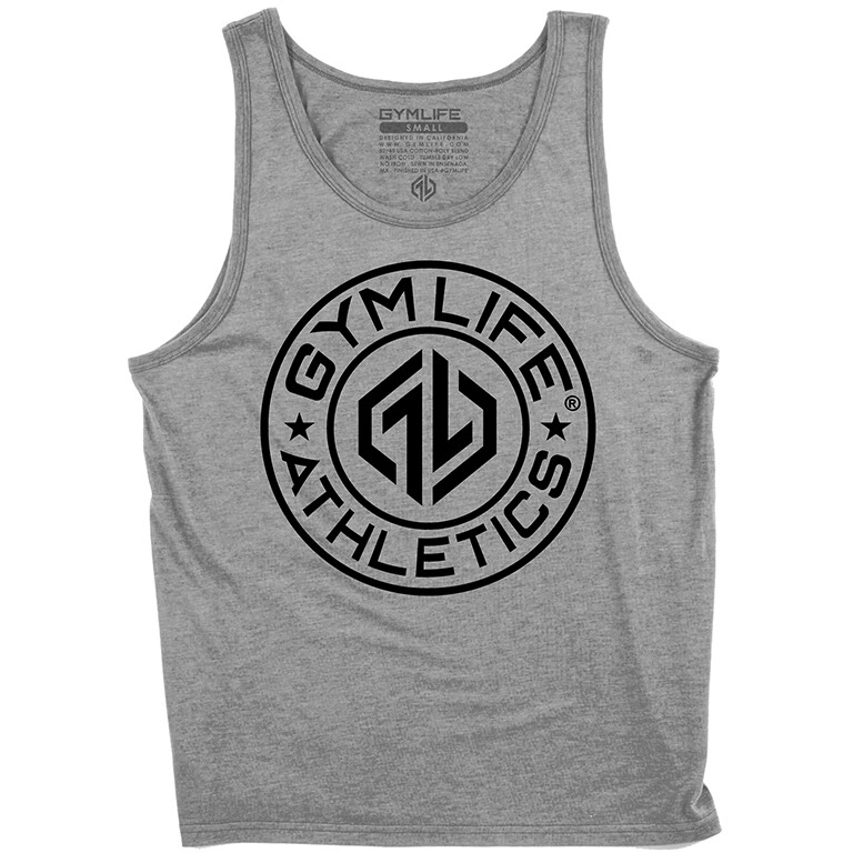 Camiseta sin mangas de entrenamiento GYM LIFE® VALKRON para hombre Camisa atlética Ejercicio Fitness, gris Hth