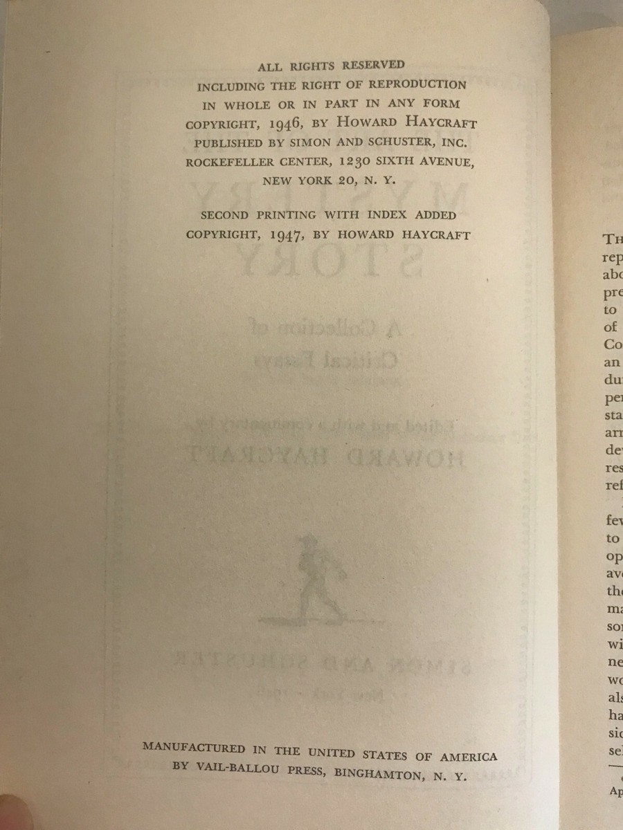 The Art of The Mystery Story, by Howard Haycraft - 1947 - 1st Ed