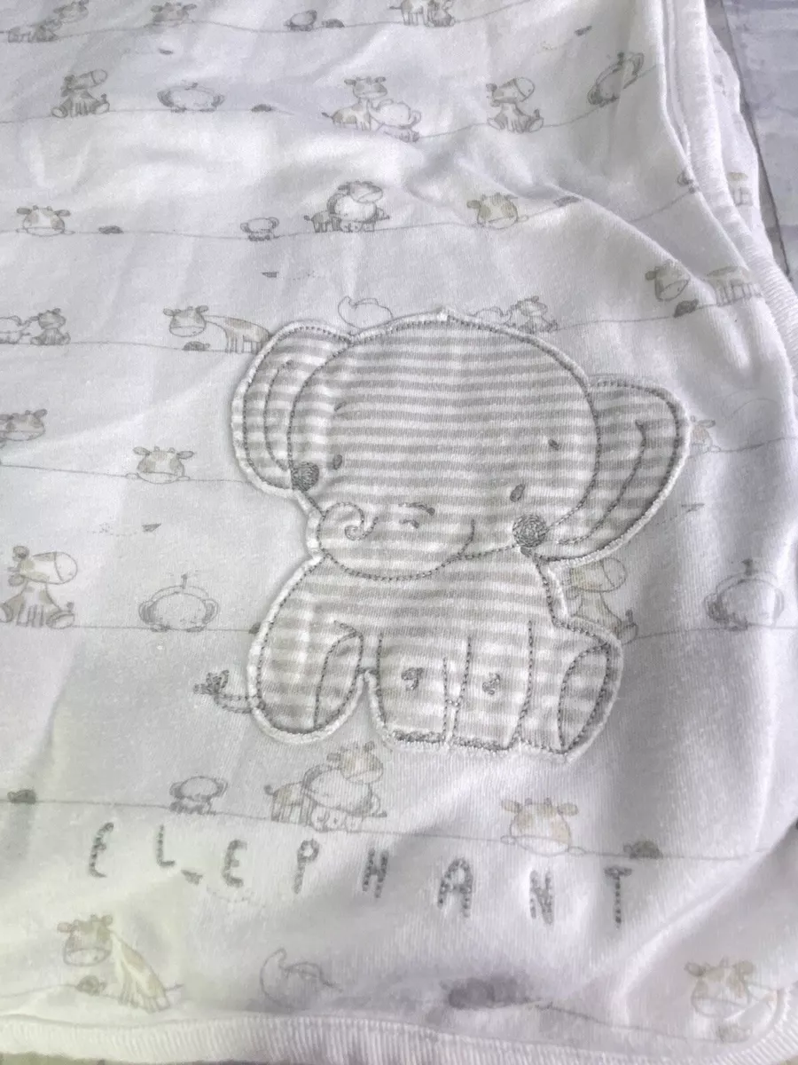 Mothercare Baby Blanket Jersey Knit Cotton Elephant Giraffe Print Security Lovey