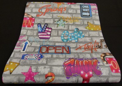 05223 30 Schicke Papier Design Tapete Trendy Graffiti Kinderzimmer Tapete Ebay