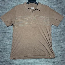 Columbia Polo Shirt Men's L Brown Short Sleeve Omni Wick