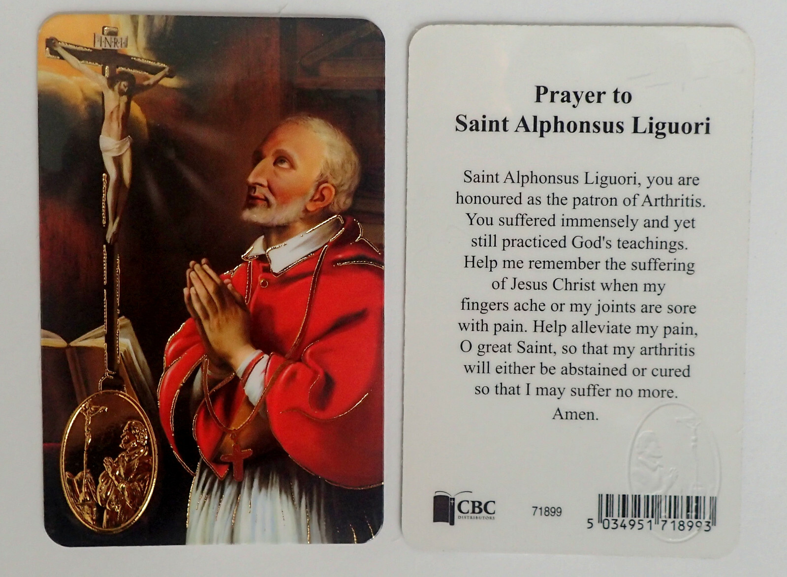 Prayer to Saint Alphonsus Liguiri. Patron of Arthritis Laminated Card Religious eBay