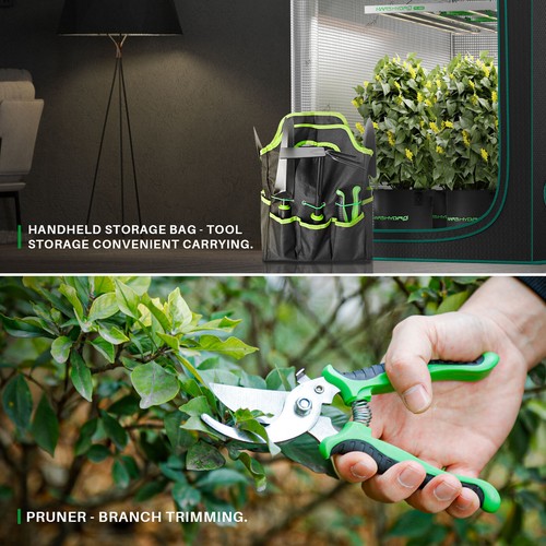 MARS HYDRO Garden Tools Set Heavy Duty Gardening Kits w/ Bag for Home Plants 6PC - Picture 5 of 7