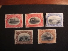 USA Pan-American used and unused color shades Commemoratives 294 297 298 299