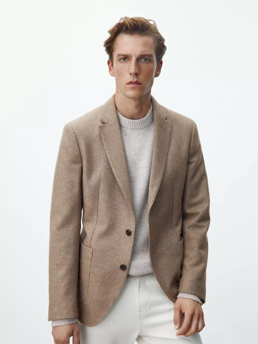 Beige hotsell wool blazer