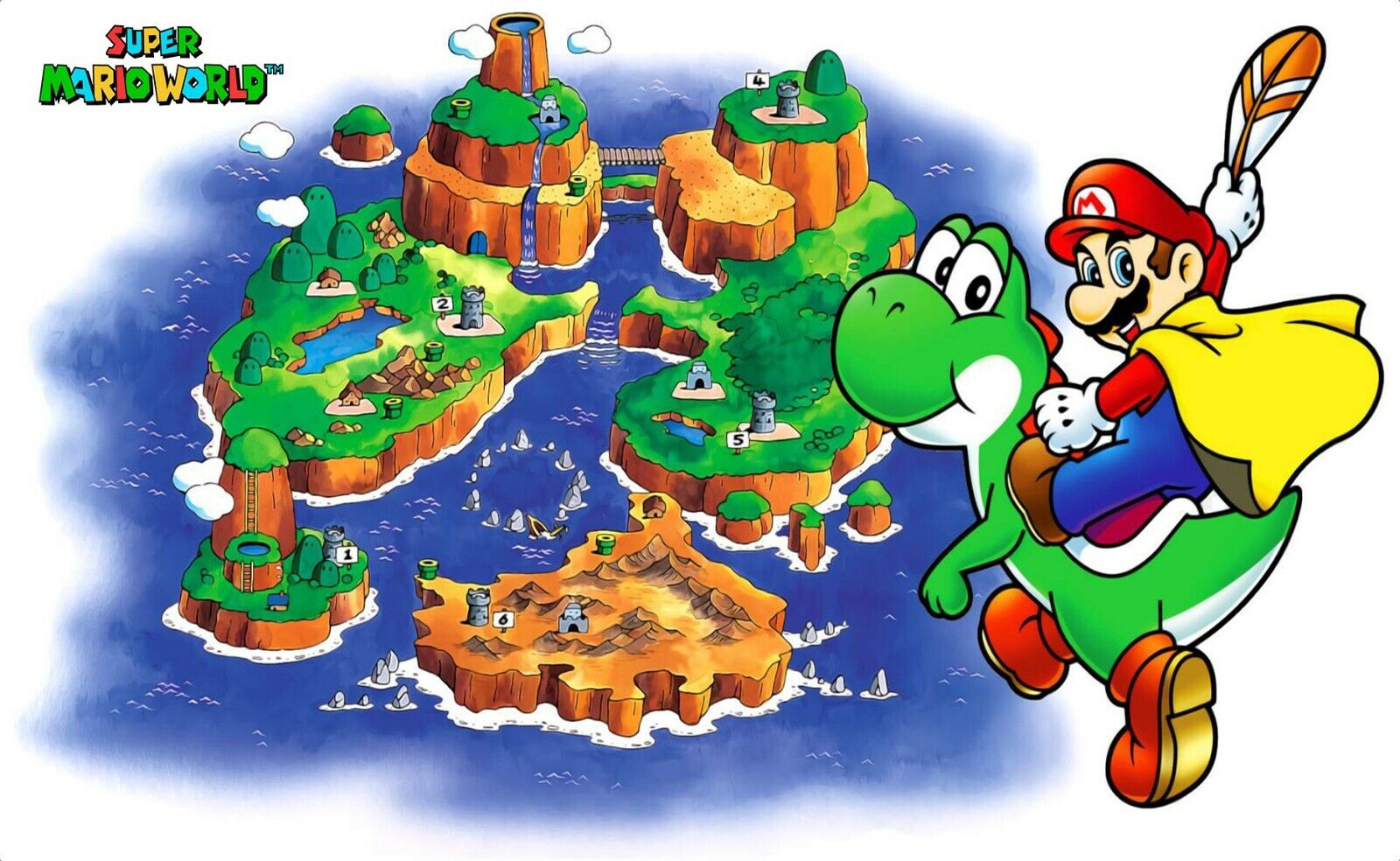 Super Mario World Map Poster