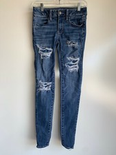 American Eagle Super Super Stretch X Destroyed Ripped Jegging Jeans Size 4
