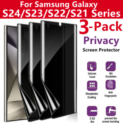 3-Pack Anti-Spy Privacy Hydrogel Screen Protector For Samsung S25 Ultra Plus S24