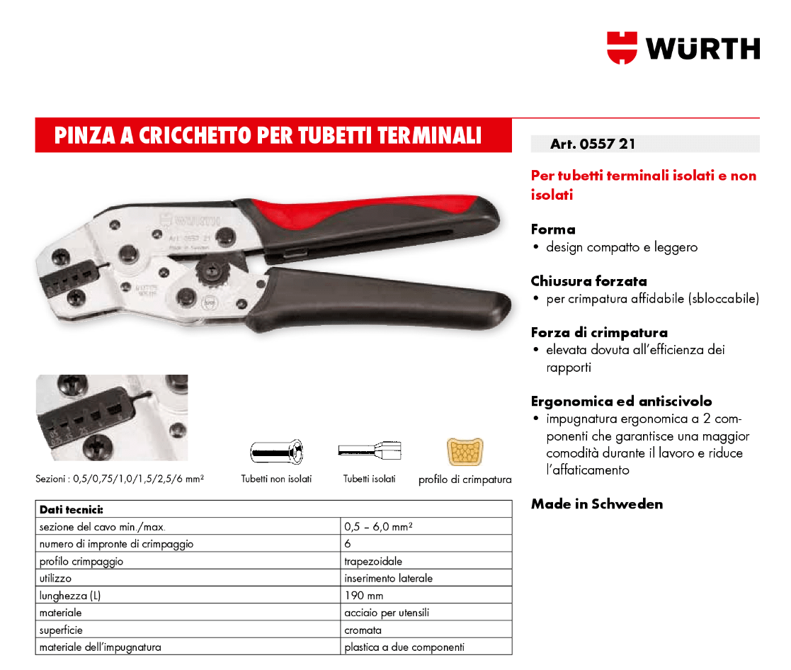 Pinza Crimpare A Cricchetto Per Capicorda Con 1200 Terminali 2.5-6.0 - Foto 10