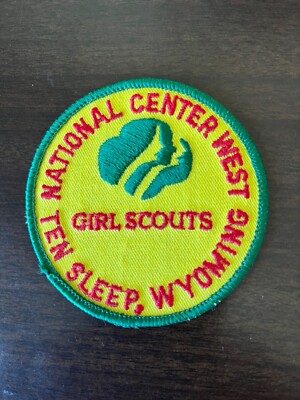 Girl Scout 1980's NATIONAL CENTER WEST, 10 TEN SLEEP WYOMING PATCH 3 Three Faces