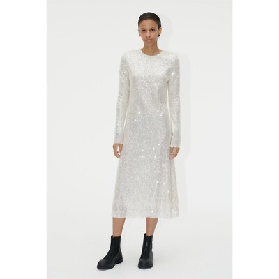 STINE GOYA Celsia off white sequin Dress Size S