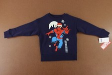Marvel Spider-Man Toddler Size 2T Navy Fleece Holiday Graphic Sweatshirt NWT