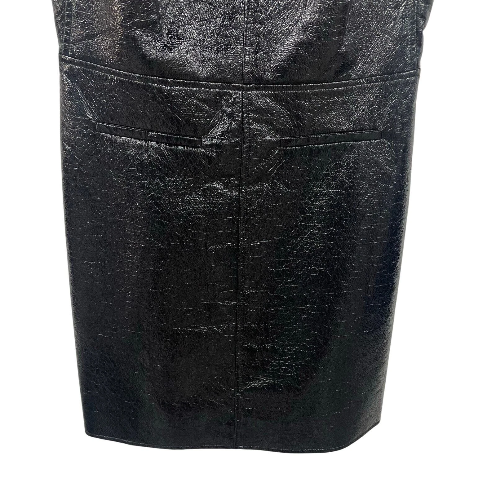 Abito tubino Michael Michael Kors manica corta ecopelle nero donna 2 nuovo con etichette