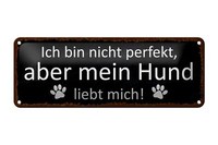 Blechschild Spruch 27X10 Cm Aber Mein Hund Liebt Mich Deko Schild Tin Sign