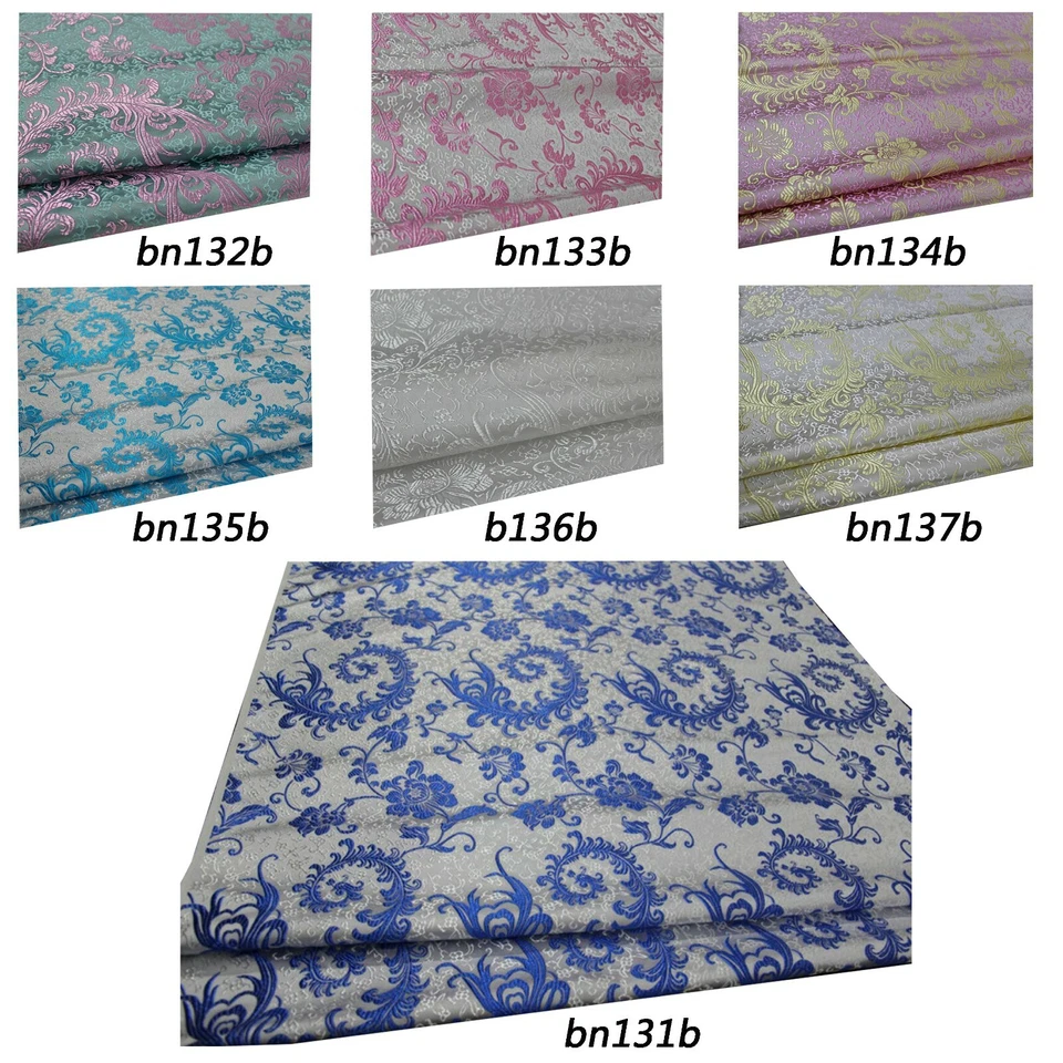 Material de tela kimono damasco jacquard brocado de seda sintética (pluma de helecho)*Bn3 Foto 2 de 4