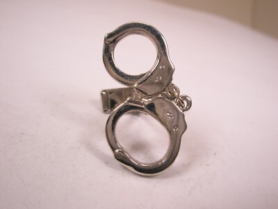 Handcuffs Manacles Law Cops SINGLE Vintage Cuff Link replace lost/broken zf19