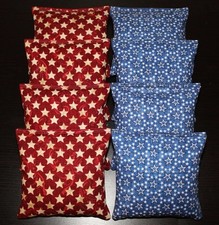 Patriotic AMERICAN STARS Blue Red Cornhole Bean Bags ACA Regulation Quality